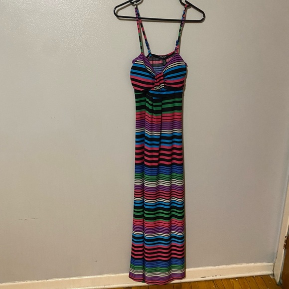 Colorful Striped Maxi Dress - Picture 1 of 3